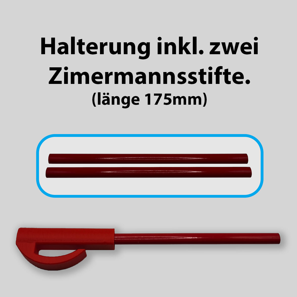 Zimmermannsstift Halterung inkl 2 Bleistifte Halter für Handwerker Velux Stift