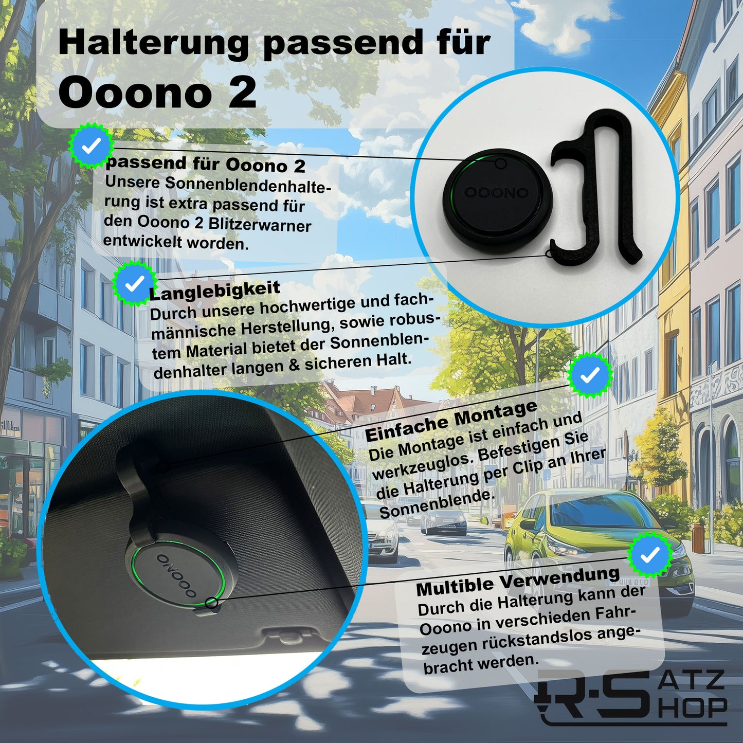 Halterung passend für Ooono-No2 Sonnenblende Stabil & Hitzebeständig - made by R-Satz Shop